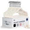 Blumtal Grucce Appendiabiti in Velluto, Vellutate, Salvaspazio nell'Armadio, Appendini con Gancio Rotante 360°, Stampelle per Pantaloni, Avorio, 30 Pezzi