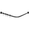 Misounda Asta Per Tenda da Doccia a Forma di L Senza Foratura Estensibile Acciaio Inossidabile Bastone Tenda Doccia Angolare 70-100 × 110-170 cm Con 18 Anello per Tende,per Bagno Camerino -Nero
