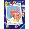 Ravensburger CreArt: Farfalla scintillante - Dipingere con i Numeri per Bambini 7+ Anni, Kit Pittura con Tavole, Cornice, Pennello e Colori Inclusi, 14 x 19 cm, Idee Regalo