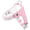 Record - Pettorina per Cani Paris in Morbida Similpelle - Impreziosita con Strass - Taglia XS - Circonferenza 33-40 cm - Colore Rosa - Anello di Aggancio e Clip in Metallo