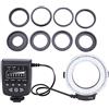 CCYLEZ Lampada flash LED ad anello, kit flash con luce LED ad anello, adattatori anello e controller flash con display LCD per DSLR, 7 modalità di luminosità, 4 modalità flash