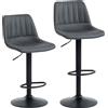 HOMCOM Set da 2 sgabelli da bar dal design retrò, con poggiapiedi, altezza regolabile, 43 cm x49,5 cm x 111 cm | Aosom Italy