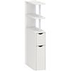 HOMCOM Colonna Bagno Salvaspazio con 2 Cassetti e Ripiani Aperti, 20x45x115 cm, Bianco | Aosom Italy