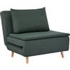 HOMCOM Poltrona letto 3-in-1, reclinabile, con schienale regolabile, gambe in legno di faggio, cuscino, Verde scuro | Aosom Italy