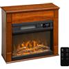 HOMCOM Caminetto elettrico 1000 W/2000 W, camino finto effetto fiamma 3D a 6 colori e 3 luminosità, 68,5x27,5x63 cm, marrone | Aosom Italy