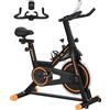 HOMCOM Cyclette per casa silenziosa con resistenza regolabile in acciaio 103 x 48 x 115 cm Nero e Arancio | Aosom Italy
