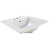 VEVOR Lavabo Semi Incasso in Ceramica da Appoggio 510 x 465 mm con 3 Fori Preforati, Lavabo Moderno per Cucina Bagno nel Piano di Lavoro, Foro del Rubinetto 35 mm, Lavello Bianco