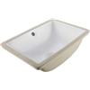 VEVOR Lavandino Sottopiano Lavabo per Bagno 460 x 330 mm, Lavello Rettangolare in Ceramica con Foro di Troppopieno, Lavabo da Bagno Sotto Banco di Lavoro, Moderno, Foro Scarico 45 mm, Bianco