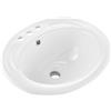 VEVOR Lavandino Sottopiano Lavabo per Bagno 485 x 425 mm, Lavello Rettangolare in Ceramica con Foro di Troppopieno, Lavabo da Bagno Sottotop, Foro per Rubinetto 28 mm Apertura Troppopieno 22mm