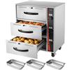 VEVOR Armadio Scaldavivande Elettrico Commerciale, Armadio Scaldapiatti in Acciaio Inox 3 Cassetti, Intervallo di Temperatura 30-85 °C, per Ristorante, Buffet di Hotel, Panetterie, Catering
