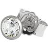 NKlaus orecchino a perno pezzo singolo 3,5mm oro bianco 333 8 carati con cristallo zircone bianco - per donna e uomo