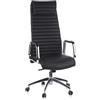 HJH Office 600900 Poltrona Girevole ASPERA 20 Pelle, Sedia da Ufficio con Braccioli, Schienale alto ergonomico, Altezza Regolabile, Nero