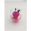 Ars Nova Coppa cognac fondo pietra con rosa baccara cm 12x14 - fucsia