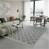 Jimri Fashion4Home Tappeto a pelo corto, boho Kelim, per soggiorno, camera da letto e cucina, per corridoio, cameretta dei bambini, motivo a righe, grigio chiaro/bianco, 160 x 230 cm