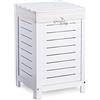 Zeller 13437 Cassapanca Portabiancheria, Legno, Bianco, 35x35x55 cm