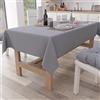 PETTI Artigiani Italiani - Tovaglia da Tavola Rettangolare, Tovaglia Elegante, Tovaglia Tinta Unita in Cotone, Copritavolo Cucina, Tovaglia Grigio X24 Posti (140x450 cm), 100% Made in Italy