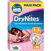 Huggies Mutandine DryNites Maxi Pack Confezione da 16 pezzi Girl (3-5 anni) 16-23 Kg