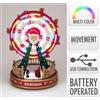 Christmas Decoration Ruota Panoramica Natalizia con LED Multicolore 19x28 cm