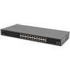 DIGITUS Switch di rete Gigabit PoE gestito a 27 porte - 24 porte RJ45 - 2 porte SFP - 1 porta console - 450W PoE Budget - Caratteristiche L2 - 19 pollici - 10/100/1000 Mbps - Nero