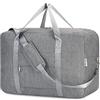 Narwey Bagaglio a Mano Borsone da Viaggio Grande Borsa da Cabina Pieghevole Borsa da Viaggio Borsa Sportiva per Weekend 40L (Grigio)
