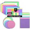Agoer - Set di 360 biglietti di presentazione in 6 colori, rotondi, ovali, rettangolari, 3 carte di apprendimento vuote, per moderazione, colori assortiti, per insegnanti