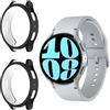 Niboow Cover [2 Pezzi] per Samsung Galaxy Watch 6 44mm, Antiurto Piena, Protezione Ultra Sottile TPU Custodia, Morbida Custodiain per Samsung Galaxy Watch 6 44mm - Nero+Nero