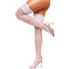 RSLOVE Calze autoreggenti da donna, sexy, con pizzo, bianco, Taglia unica