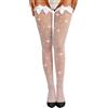 RSLOVE Calze Autoreggenti Donna Collant a Rete con Fiocco Rosso