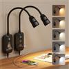 WOKWOYIO Lampada da lettura da letto con interruttore a mano, lampada da lettura a LED con presa USB e interruttore touch, dimmerabile e 5 colori, luce da lettura libro con collo di cigno flessibile