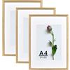 Atryinous Cornice portafoto in legno, formato A4, 21 x 30 cm, con passepartouts per DIN A5, 15 x 21 cm, per foto, poster, collage, moderna, set da 3 pezzi