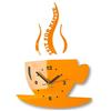 FLEXISTYLE Tazza tempo per caffè moderno da cucina, orologio da parete 3D romano, decorazione orologio da parete (giallo)