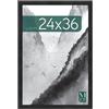 MCS Cornice per Poster Museum 61,0 x 91,4 cm, Nera, Fissaggio a Parete Verticale e Orizzontale, Grande Cornice per Foto, Poster e Opere d'Arte (Confezione da 1)