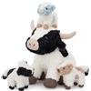 MorisMos Vacche lattifere Peluche 52cm, Bianco Vacche lattifere Mamma con 3 Bambino, Realistico Morbido Kawaii Giocattolo di Peluche Regalo per Bambini Compleanno Natale Deco