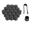 PAITOK Coprimozzo per Dadi Ruota, 20 Pezzi di coprimozzo universali in plastica cromata per bulloni Ruote coprimozzo per Pneumatici con Set di Strumenti di rimozione per Auto (Nero, 21 mm)