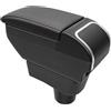 KAERGK Bracciolo Auto per Mitsubishi Mirage Attrage Space Star 2014-2024 | Vano Portaoggetti a Due Livelli, con Portabicchieri, Bracciolo Regolabile per Auto, Pelle PU, Linea Nera