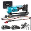 Seesii Ingrassatore a Batteria: 6,4 oz/min 10000 PSI Efficienza Pistola per Grasso Elettrica, 2* Batteries 2000 Ah e Caricabatterie, Tubo Flessibile da 39,4",Progettata per Macchinari Pesanti