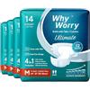 WhyWorry Ultimate Pannoloni per Anziani, Pannoloni per Adulti Mutanda, per Incontinenza Severa, Uomo e Donna, Notte Super Assorbenti, Sistema Antiodore, Unisex, Taglia S, 14 Pezzi