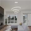 V-TAC VT-7816 Lampadario LED a sospensione 3 cerchi sospesi 32W in metallo dal Design Moderno 60*100cm Coloro bianco 3000K - 8018