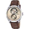 Festina Orologio Uomo Analogico in Pelle Marrone - Movimento al Quarzo - Vetro Minerale ad Alta Resistenza - Impermeabile 5 ATM - Elegante e Classico - Multifunzione F16573/9