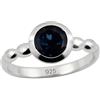 Sophia Rose London Topazio Blu Gemma Bolla Argento Sterling Anello (US Size 8 / Diameter 18.2)