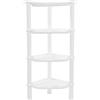 SLZBCY Portaoggetti per doccia angolare a 4 ripiani, antiruggine, organizer in plastica per bagno, 34 x 25 x 83,5 cm, bianco