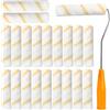 winbest Set di 20 rotoli da pittura piccoli da 10 cm, con manico, per pittura da parete, piccolo rullo per pittura professionale, per vernici a base d'acqua e leggero solvente