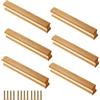 CAAGGMM Maniglie in Legno, 6 Pezzi Pomelli Cassetti per Mobili Cucina in Legno Con 12 Viti, Interasse Fori 160 mm, per Bagni, Cucine, Armadi