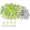 QUARKZMAN 300 Set Kit Occhielli in Metallo 10mm 2/5 Foro Occhielli per Teloni Piccolo Occhiello con Rondelle per Scarpe Vestiti Cintura Etichetta Borsa Tessuto Pelle Progetto, Neon Verde