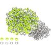 QUARKZMAN 300 Set Kit Occhielli in Metallo 5mm 1/5 Foro Occhielli per Teloni Piccolo Occhiello con Rondelle per Scarpe Vestiti Cintura Etichetta Borsa Tessuto Pelle Progetto, Neon Verde