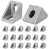 Xkzhrr 20 Pezzi Staffa Angolare in Lega di Alluminio, angolare alluminio 20x20,Staffe a l di 90 gradi, Profilo angolare alluminio adatto per rinforzare tavoli, Stampante 3D