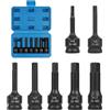 EFUTURETIME 7 Pz. Set Bussole Esagonali 3/8, H4, H5, H6, H7, H8, H10, H12, Bussole Esagonali Maschio con Scatola, Cr-Mo, per Viti ad Esagono Incassato