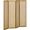 HOMCOM Paravent in legno traforato separatore di ambienti interni pieghevole a 4 pannelli in legno 160 x 170 cm naturale