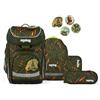 ergobag set zaino scolastico cubo set ExBeardition - Olive | Zaino scolastico ergonomico classico 5 pezzi per la 1ª classe della scuola primaria