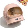 JIJICZ Temperamatite elettrico per bambini, resistente, 6-8 mm, JIJICZ a batteria alimentata, mini temperamatite automatico senza fili con contenitore per casa, ufficio, bambini, insegnanti, artisti, rosa